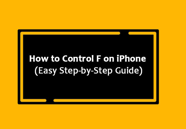 How to Control F on iPhone