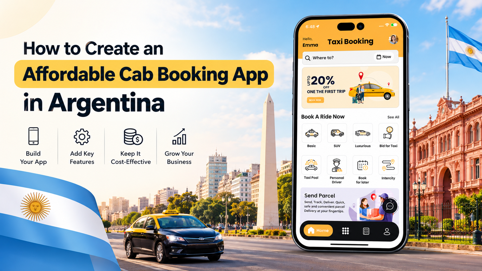 How to Create an Affordable Cab Booking App in Argentina